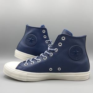 Converse All Star Hi Tops Limo Leather Navy Blue